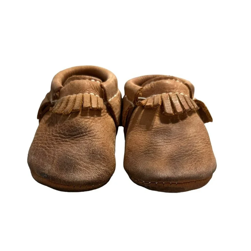 Freshly Picked Sz 3 Brown Genuine Leather Moccasins